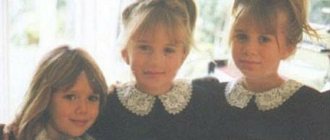 Elizabeth Olsen as a child (left) with her sisters