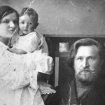 Evgeny Lebedev in childhood with his parents