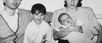 Levan Gorozia with his parents and younger brother
