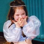 Lily James as a child