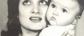 Little Olya Polyakova with her mother