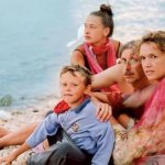 Maria with her parents and younger brother