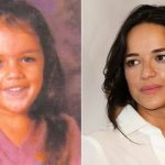 Мишель Родригес в детстве и сейчас