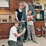 In the photo: Tatyana Ustinova, her husband and sons