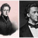 Pencil drawing of Chopin in a tuxedo