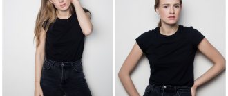 Софья Эрнст стоит в черной футболке возле стены