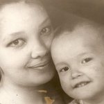 Tatyana Khramova in childhood with her mother