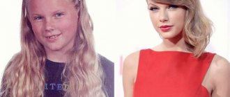 Taylor Swift in childhood and now