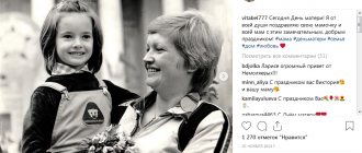 Victoria Talyshinskaya in childhood with her mother photo