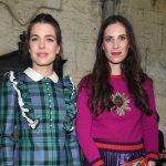 Celebrities tried on items from the Gucci cruise collection immediately after the show